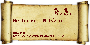 Wohlgemuth Milán névjegykártya