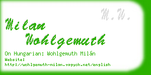 milan wohlgemuth business card